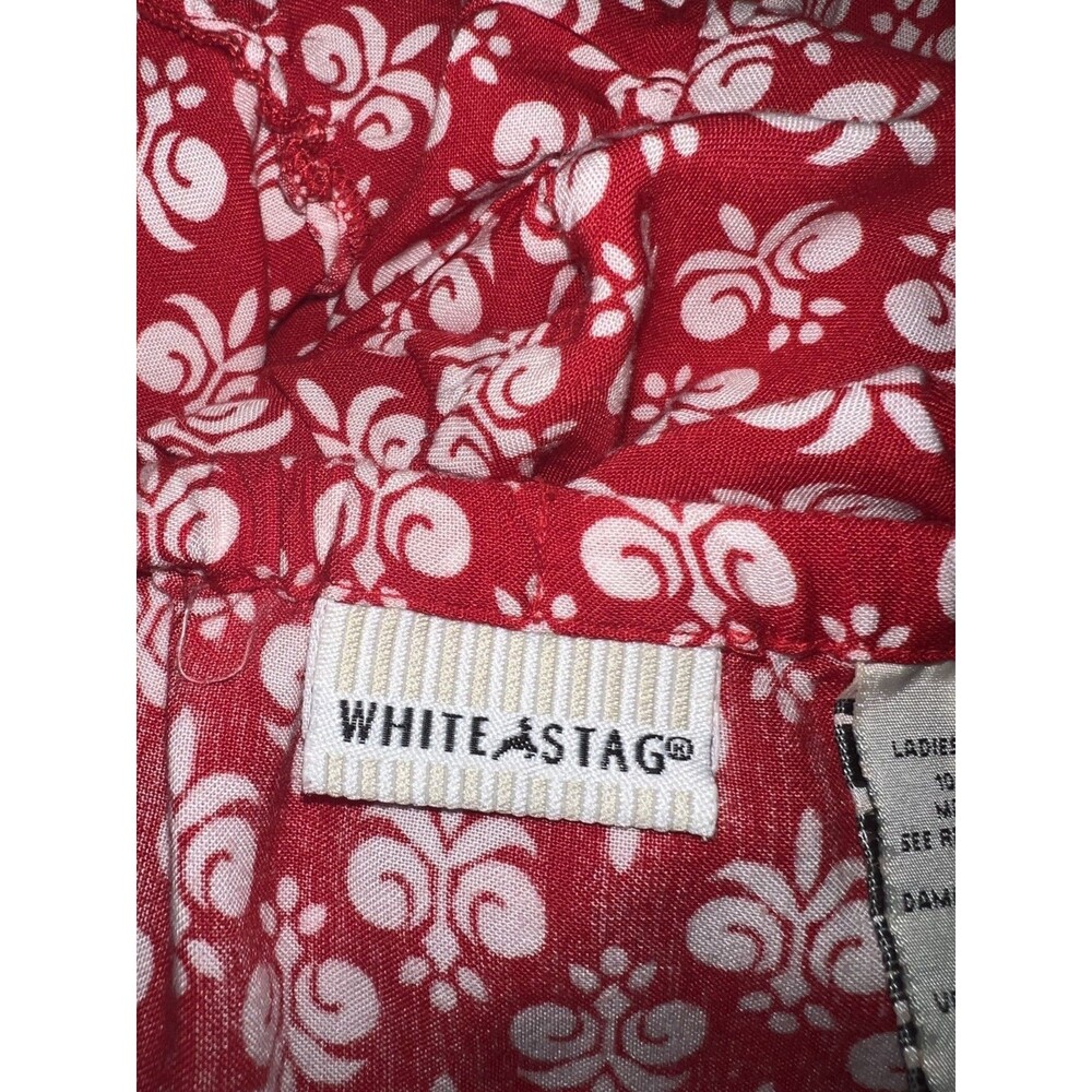 White Stag Skirt Women's M(8-10) Red/White Draw string Waist Cottagecore Boho - Picture 13 of 15